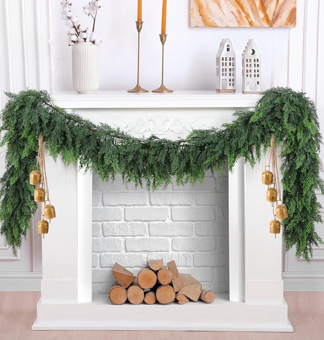 Hananona 6 FT 2 Pcs Artificial Cedar Garlands, Real Touch Winter Cedar Garland, Green Artificial Greenery Pine Garland for Table, Mantle, Wall, Indoor, Outdoor Christmas Decorations (2, 6 FT)

#LTKSeasonal #LTKHome #LTKHoliday