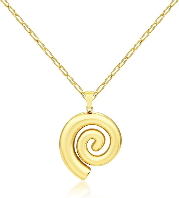 Charm Necklace for Women Gold Evil Eye Sun Moon Flower Coin Pendant Necklace Dainty Paperclip Cha... | Amazon (US)