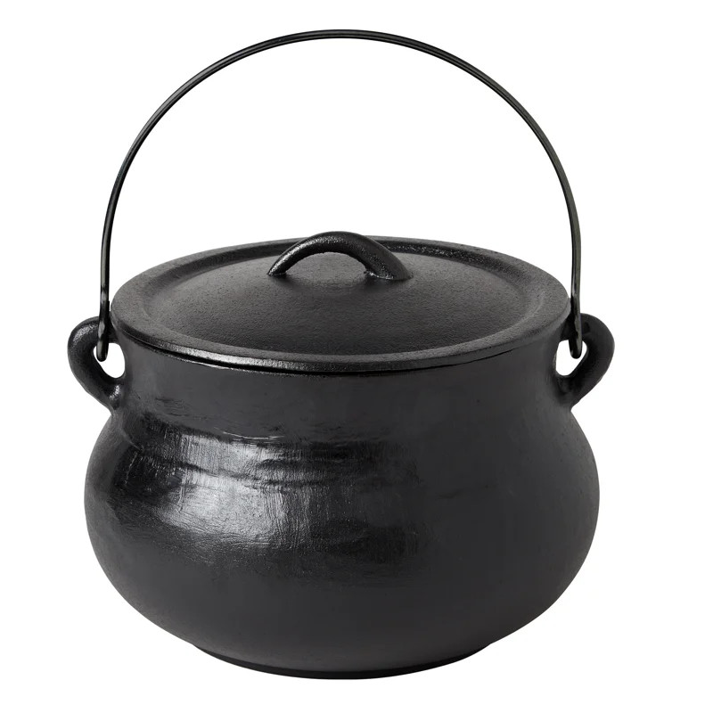 Smith & Clark 4 qt Pre-Seasoned Cast Iron Covered Cauldron with Wire Handle | Wayfair North America