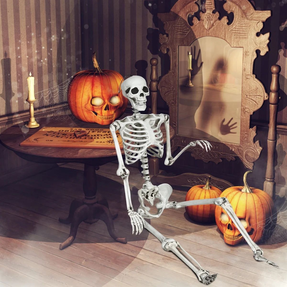 Costway 5.4ft Halloween Skeleton Life Size Realistic Full Body Hanging w/ Movable Joints | Walmart (US)