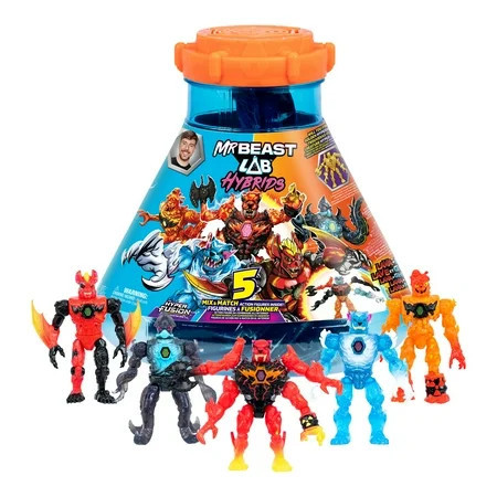 MrBeast Lab Hybrids Mega Pack Lava and Ice, Reveal Different Hybrid Parts To Create 5 Mix & Match Action Figures, Collect 30+ Beasts, Ages 6+, Walmart Exclusive | Walmart (US)