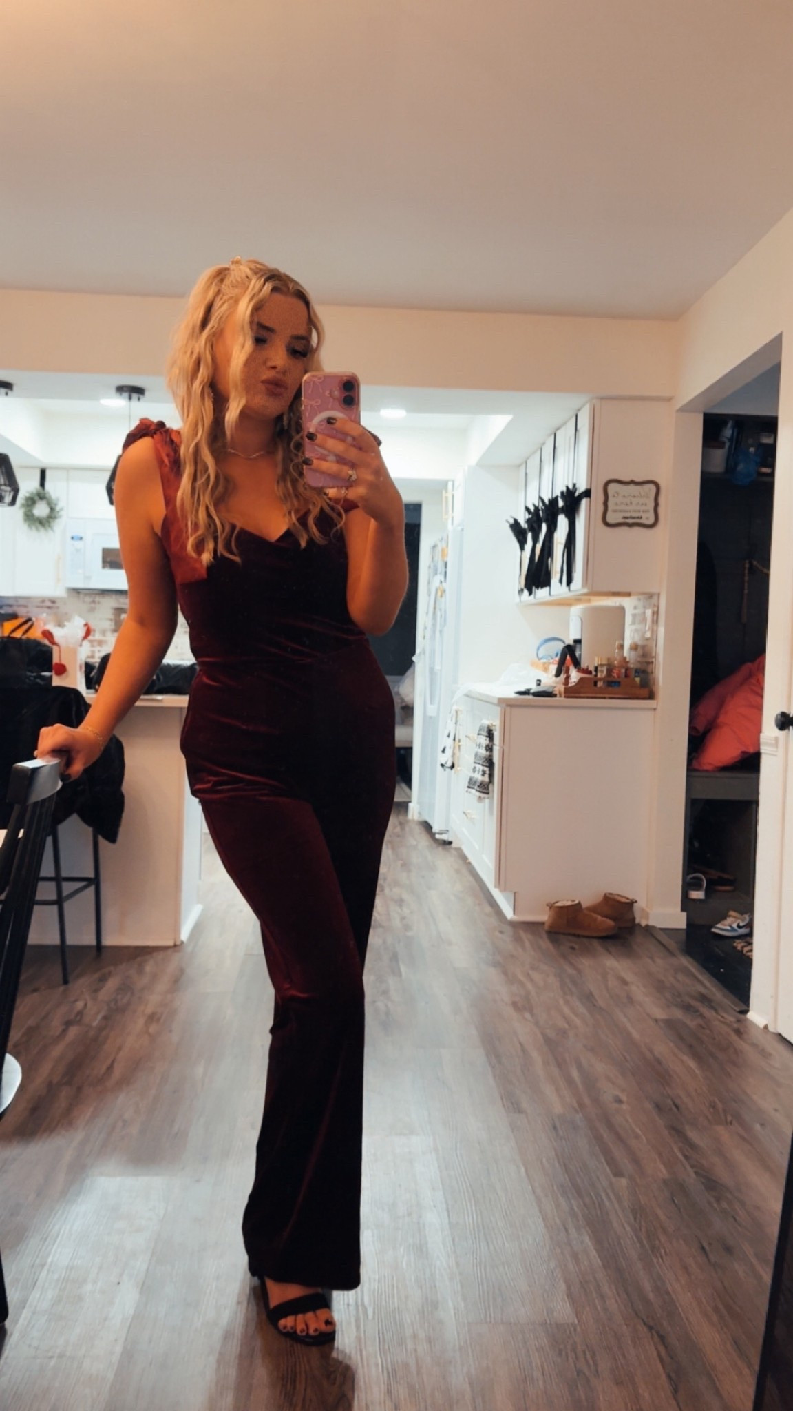 ✨ Holiday glam in the easiest one-and-done outfit. This burgundy bow-detail jumpsuit was the moment — comfy, flattering, and so perfect for festive nights out. Linking all the details on LTK! 🎀🍷

#LTKHoliday #LTKSeasonal #LTKootd