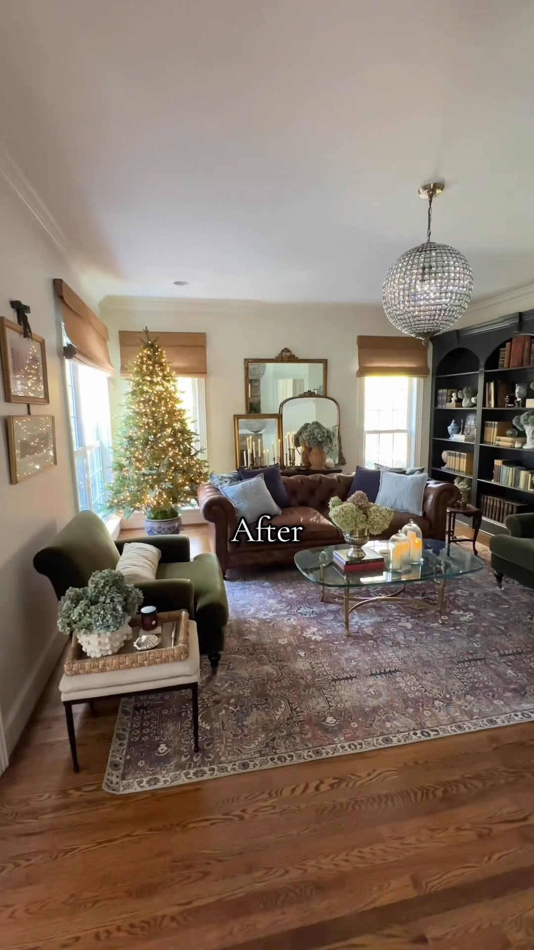 Before and after of our new living room bamboo Roman shades 😍 use my 25% off code KAILISCARDIGNO at Neutral Curtains 

#LTKFindsUnder100 #LTKHome #LTKHoliday