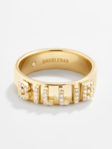 18K Gold Custom Block Ring - Gold/Pavé | BaubleBar (US)