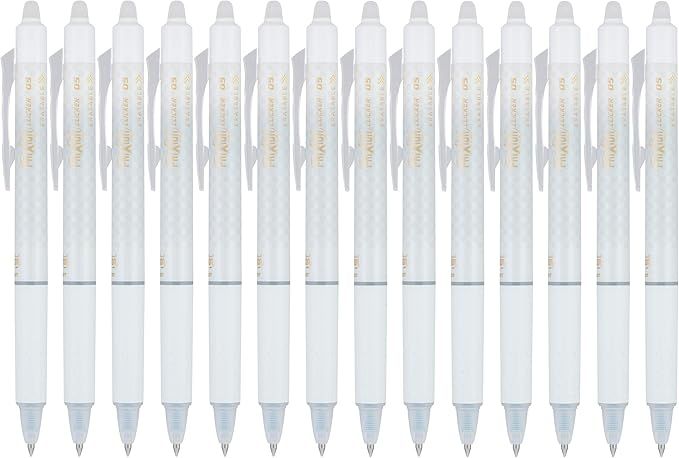 PILOT FriXion Design Collection Erasable Pens, Extra Fine Point, White Barrel, Black Ink, 14 Coun... | Amazon (US)