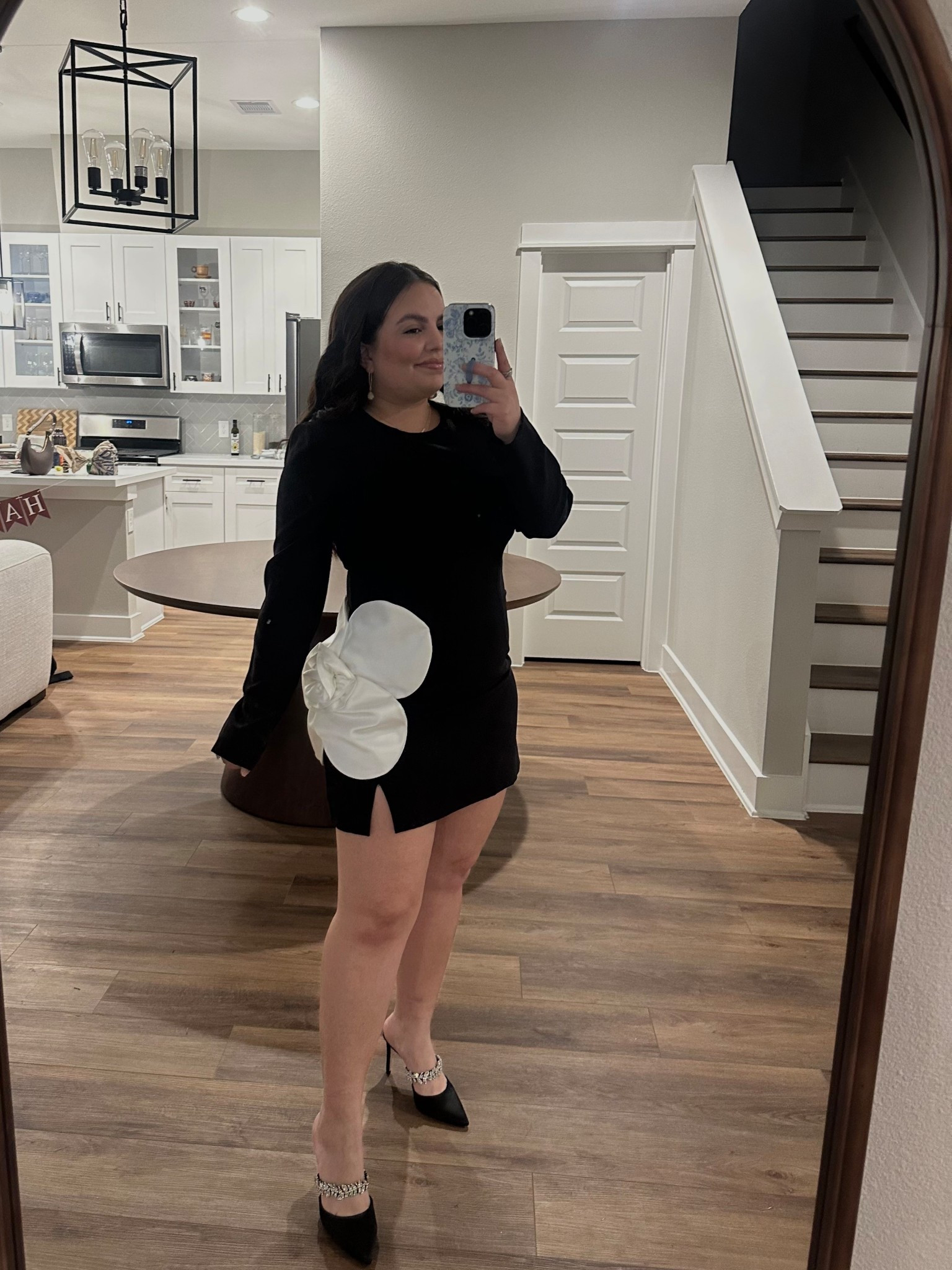 Little black dress, company party look . OOTN . Long sleeve mini dress , size 8 

#LTKPetite #LTKootd #LTKgrwm