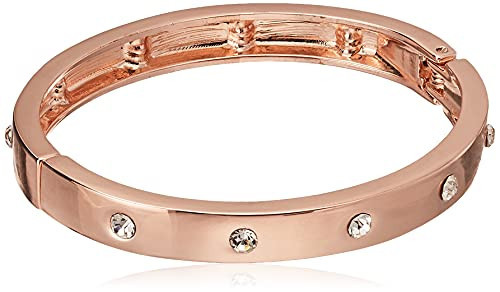 Guess Narrow Hinge with Crystal Rose Gold Bangle Bracelet | Amazon (US)