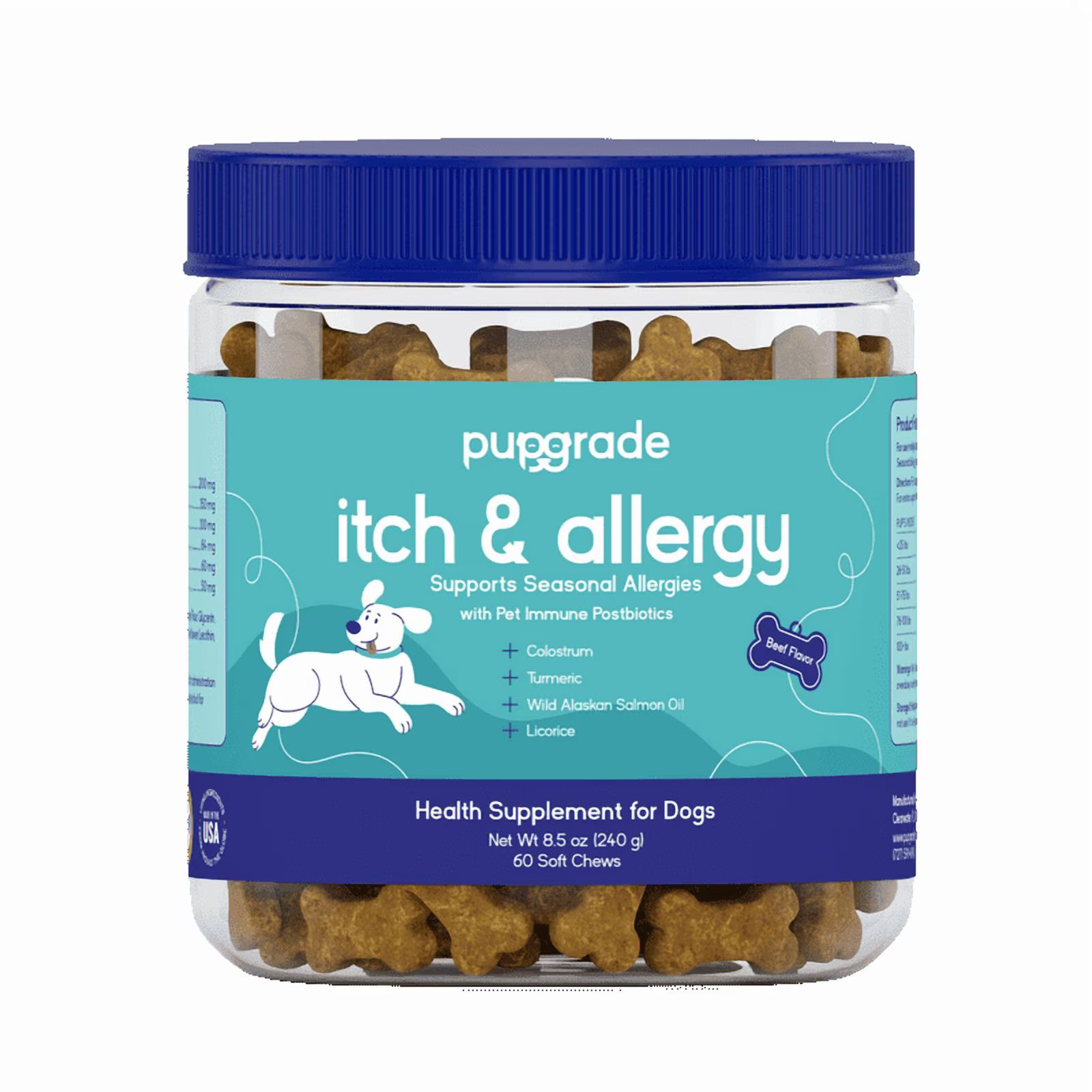 PupGrade Itch & Allergy Soft Chews for Dogs with Pet Immune Postbiotics for Occasional Itchy Skin & Seasonal Allergies, Beef Flavor, 60 ct - Walmart.com | Walmart (US)