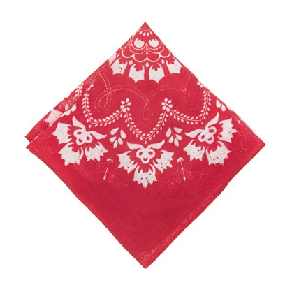 Linen pocket square in red bandana print | J.Crew US