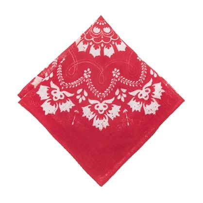 Linen pocket square in red bandana print | J.Crew US
