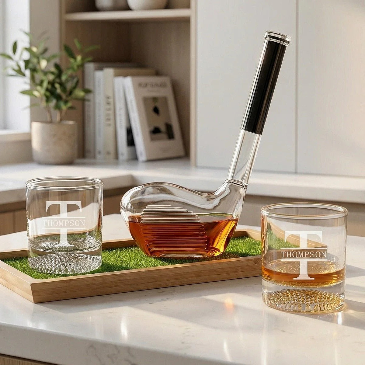 Birdie & Bourbon Golf Club Decanter & Whiskey Glasses | HomeWetBar.com