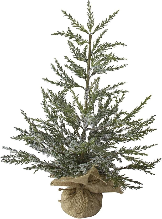 2' Potted Iced Cedar Pine Medium Artificial Christmas Tree, Unlit | Amazon (US)