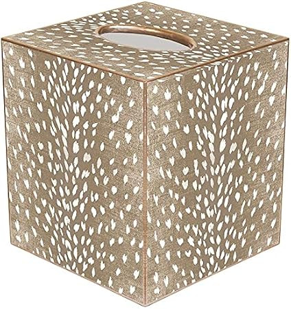 Tan Antelope Tissue Box Cover Neutral Decorative Accent Bathroom Décor, Beige | Amazon (US)