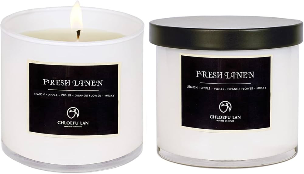 Chloefu LAN Fresh Linen Candles Laundry Candles Non-Toxic Air Freshening Scented Candles Decorati... | Amazon (US)