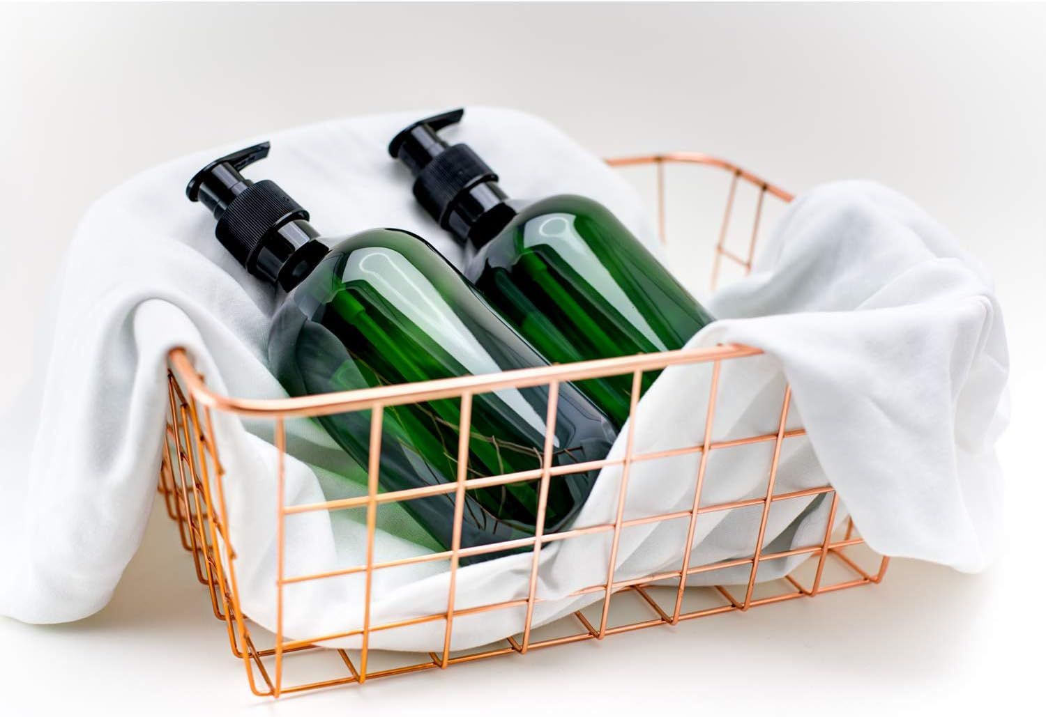 TEJAL 16oz Plastic Bottles with Pump, 8 Pack Liquid Soap Pump Bottles - Dark Green, Refillable Bo... | Amazon (US)