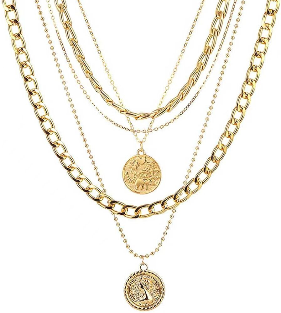 Todenb Pirate Necklace for Women Pirate Costume Accessories Pirates Outfit Jewelry Gold Coin Pend... | Amazon (US)