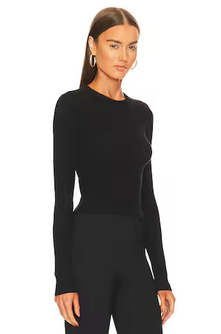 AGOLDE Alma Shrunken Crew Neck Tee in Black from Revolve.com | Revolve Clothing (Global)