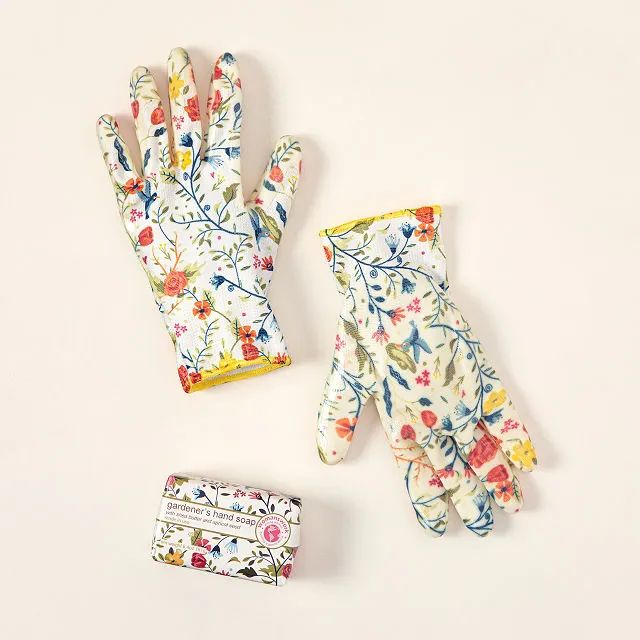 Floral-Printed Weeder Glove Spa Gift Set | UncommonGoods