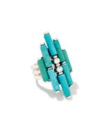 Ember Silver Cocktail Ring in Variegated Turquoise Magnesite | Kendra Scott
