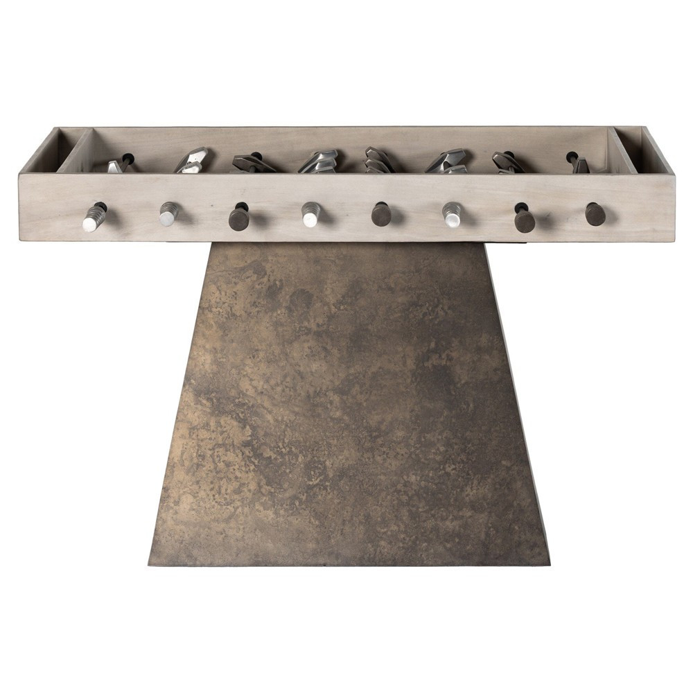 Beckham Rustic Lodge Bleached Wood Foosball Game Table | Kathy Kuo Home