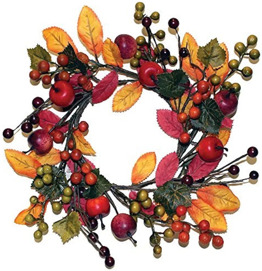 A Cheerful Giver 4.75"" Diameter - Small Wreath Candle Ring - Apple Berry - Dining Table Centerpi... | Amazon (US)