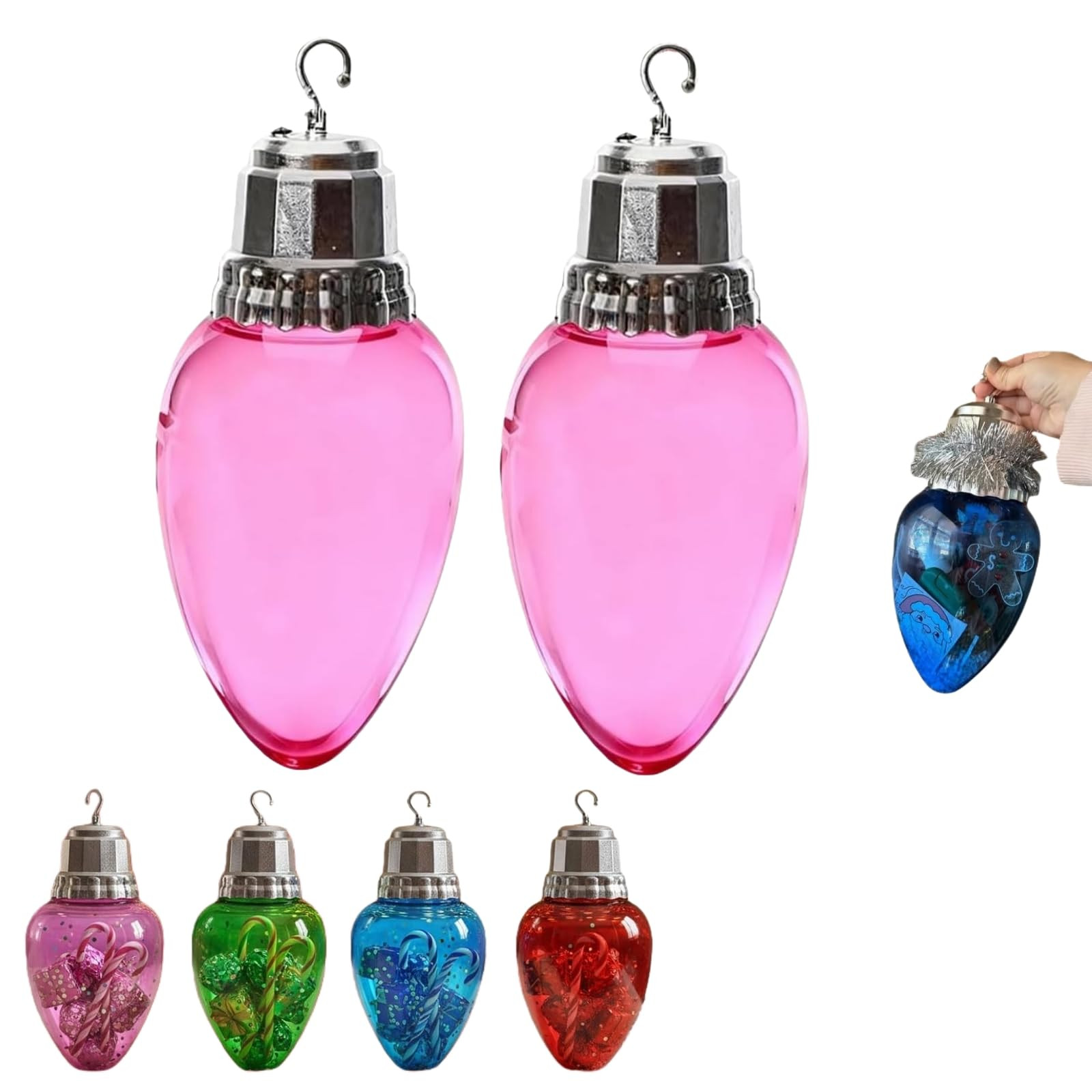 Jumbo Fillable Christmas Light Ornament, Jumbo Christmas Light Bulb Fillable, Christma Snow Cool ... | Amazon (US)