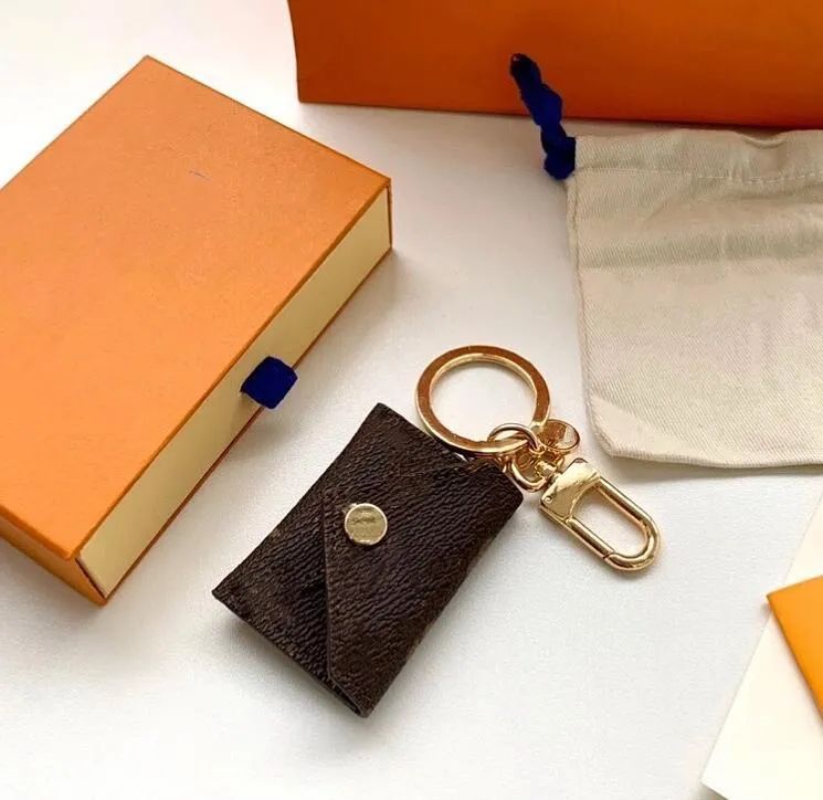 Designer Letter Wallet Keychain Keyring Fashion Purse Pendant Car Chain Charm Brown Flower Mini B... | DHGate