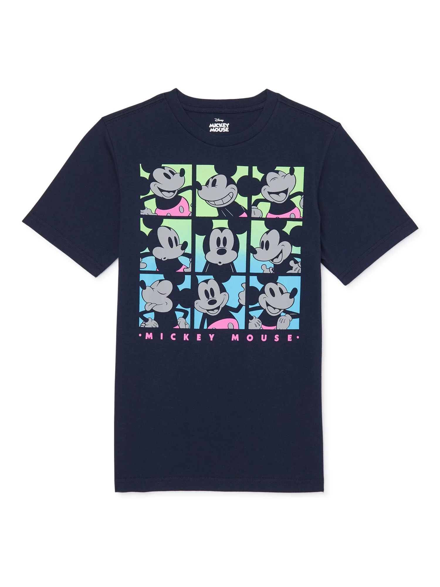Disney Boys Mickey Mouse Many Faces, Crew Neck, Short Sleeve, Graphic T-Shirt, Sizes 4-18 | Walmart (US)