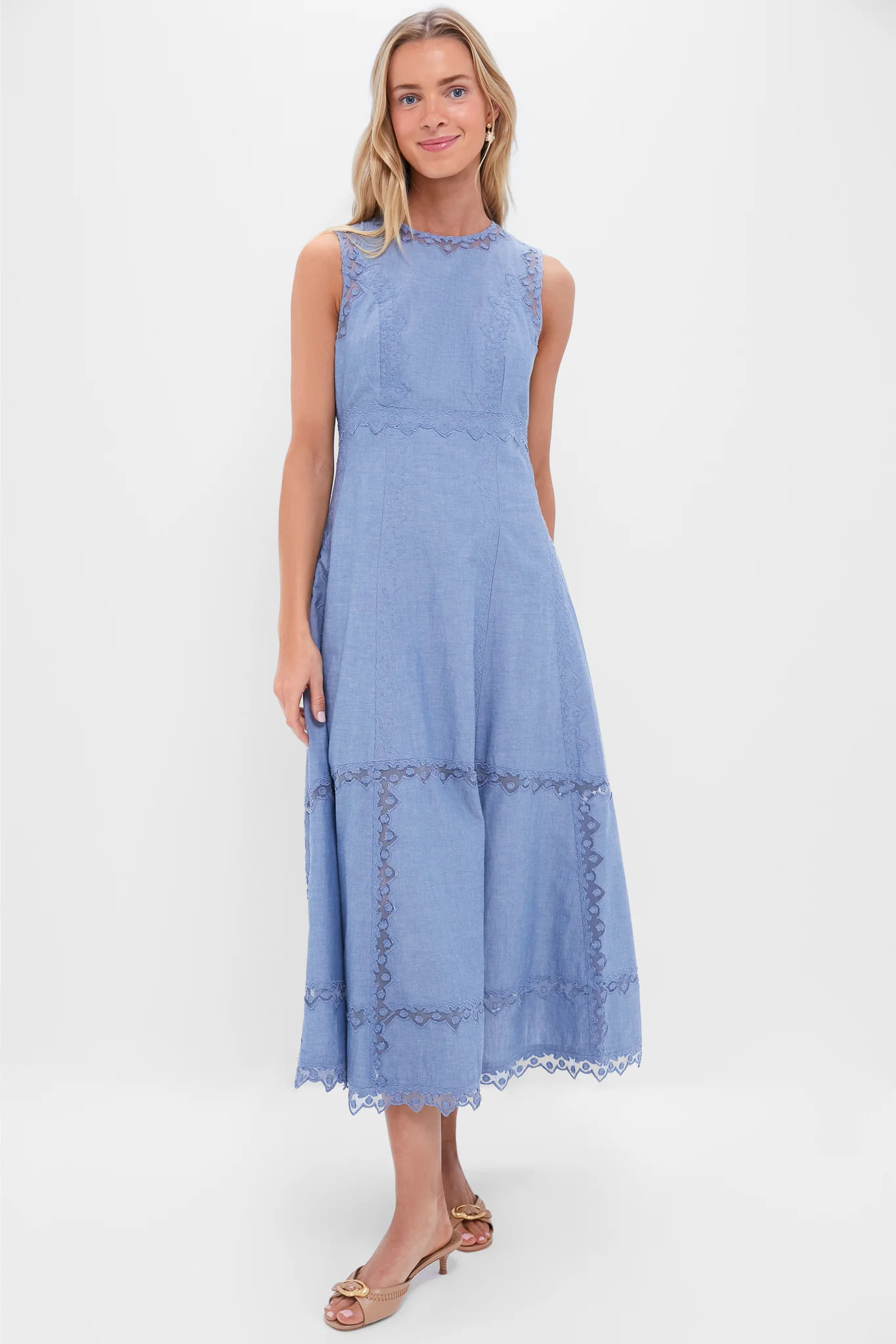 Chambray Anela Sleeveless Midi Dress | Tuckernuck (US)