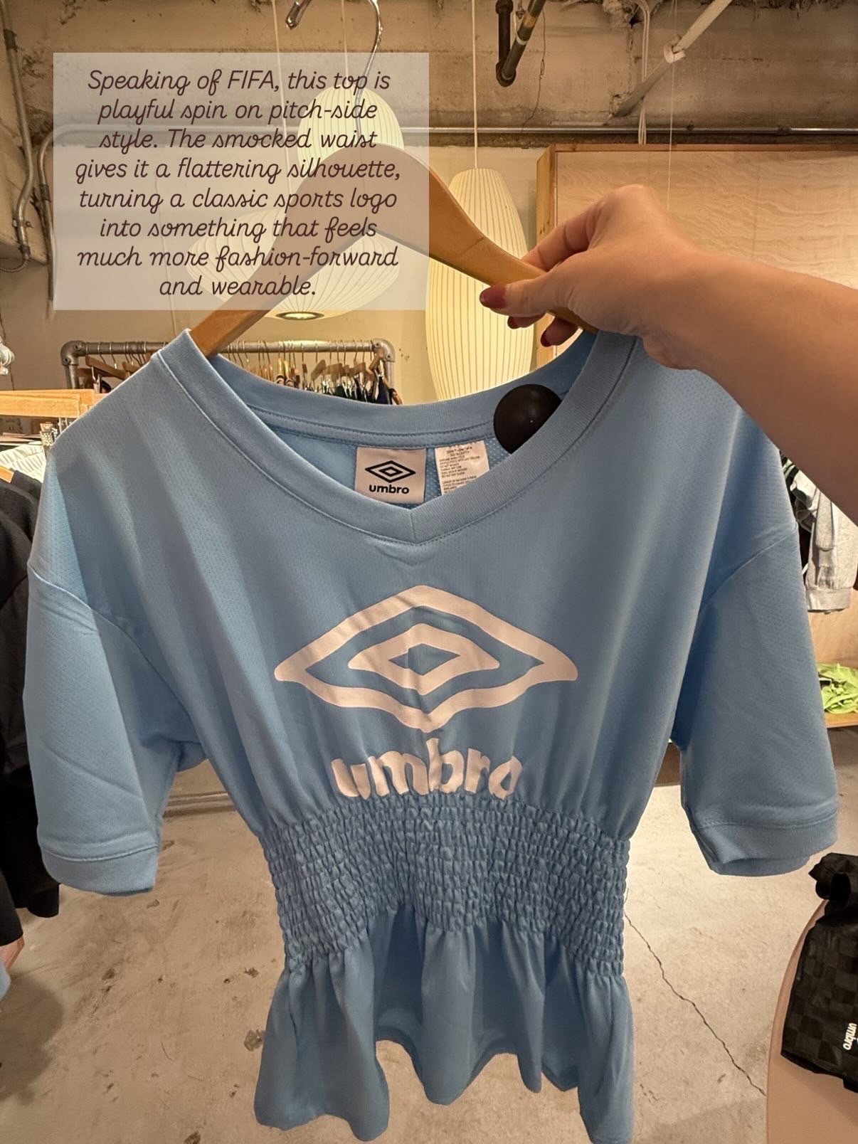 Speaking of FIFA, this top is playful spin on pitch-side style. The smocked waist gives it a flattering silhouette, turning a classic sports logo into something that feels much more fashion-forward and wearable.

#LTKPetite #LTKSeasonal