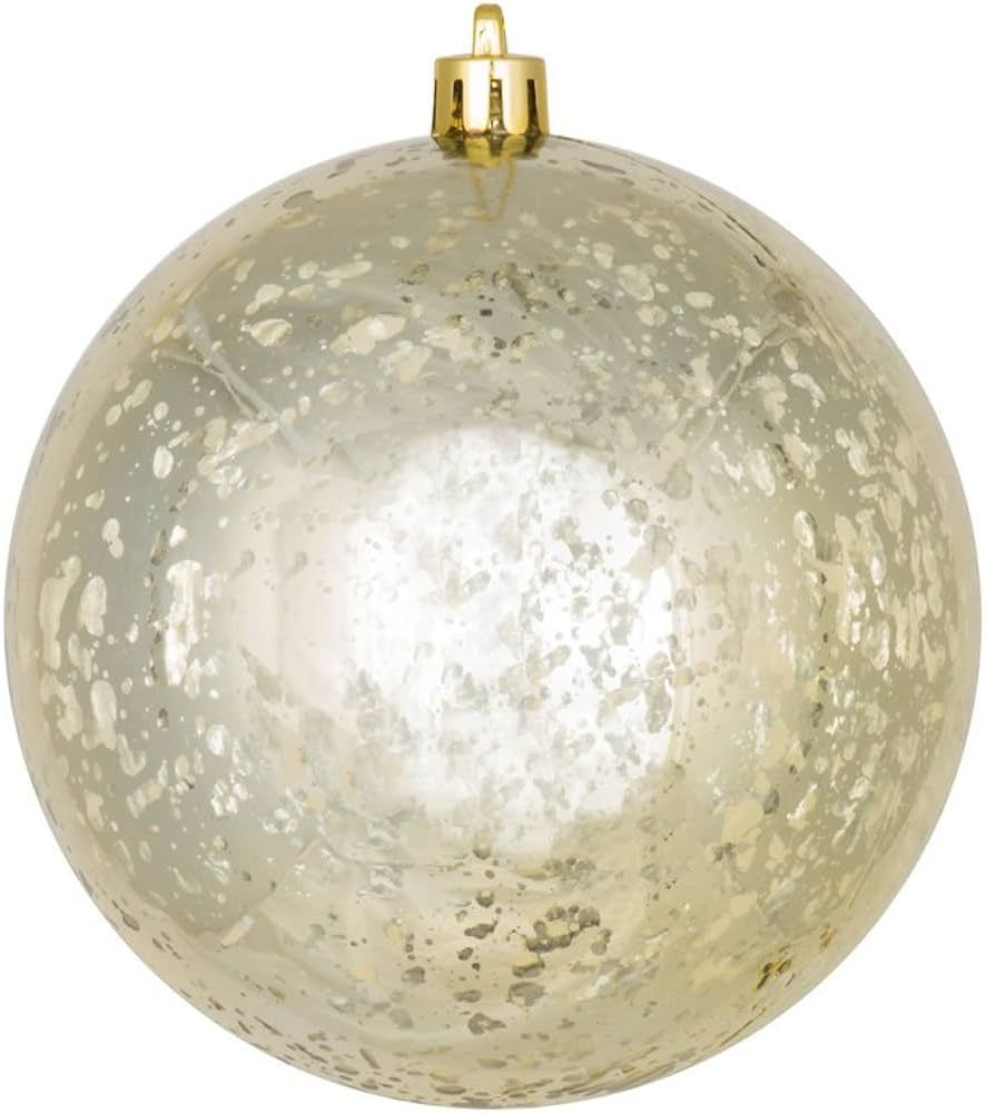 Vickerman 440254-4" Champagne Shiny Mercury Ball Christmas Tree Ornament (6 Pack) (M166338) | Amazon (US)