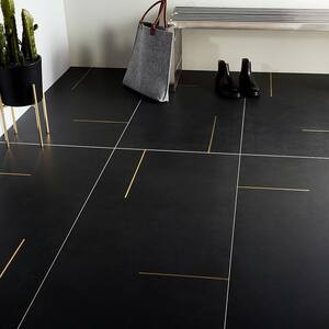 Stria Bar Black 23.62 in. x 47.24 in. Matte Porcelain Floor and Wall Tile (15.49 sq. ft. / Case) | The Home Depot