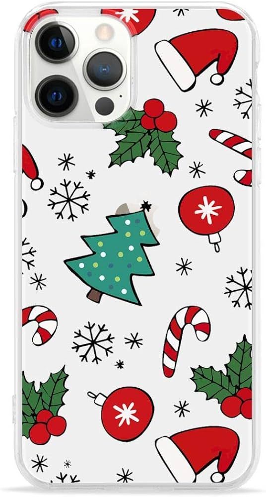 LCHULLE Compatible with iPhone 14 Pro Christmas Case Xmas Santa Holiday Transparent Clear Design ... | Amazon (US)