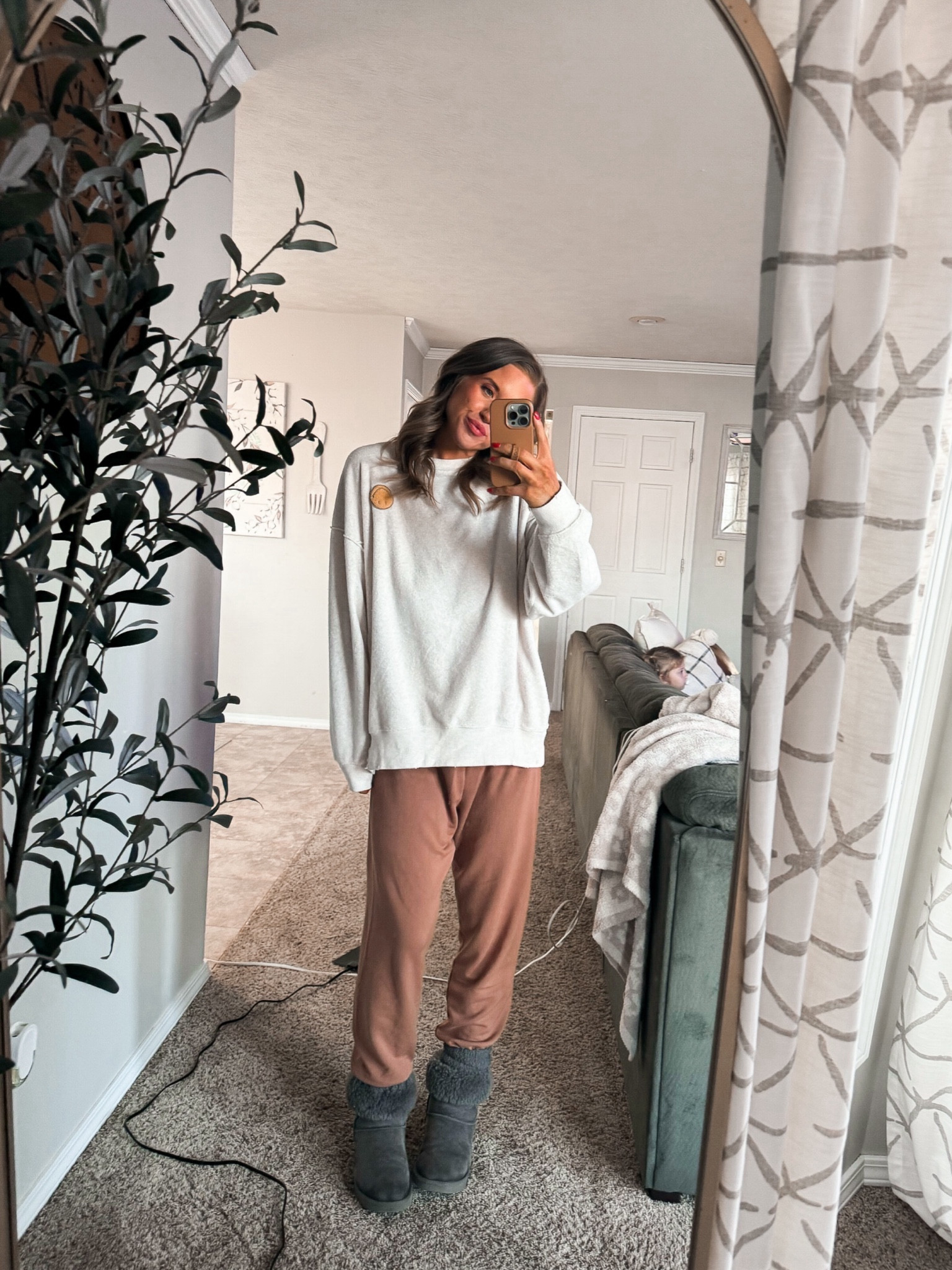 Brought a whole new meaning to “cozy vibes” today 🙃 | aerie sweatshirt and sweatpants | Ugg boots 

#comfy #cozy #casual #oversized 

#LTKsalealert #LTKfindsunder50 #LTKstyletip