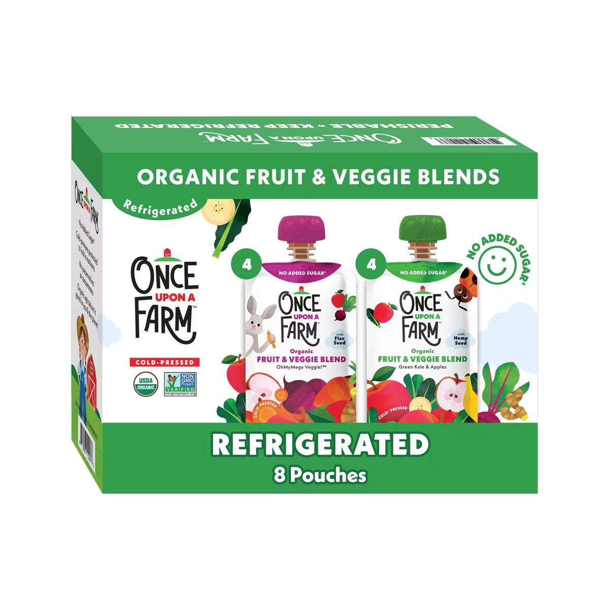 Once Upon a Farm Organic Fruit & Veggie Blends Variety Pack - 25.6oz/8ct | Target