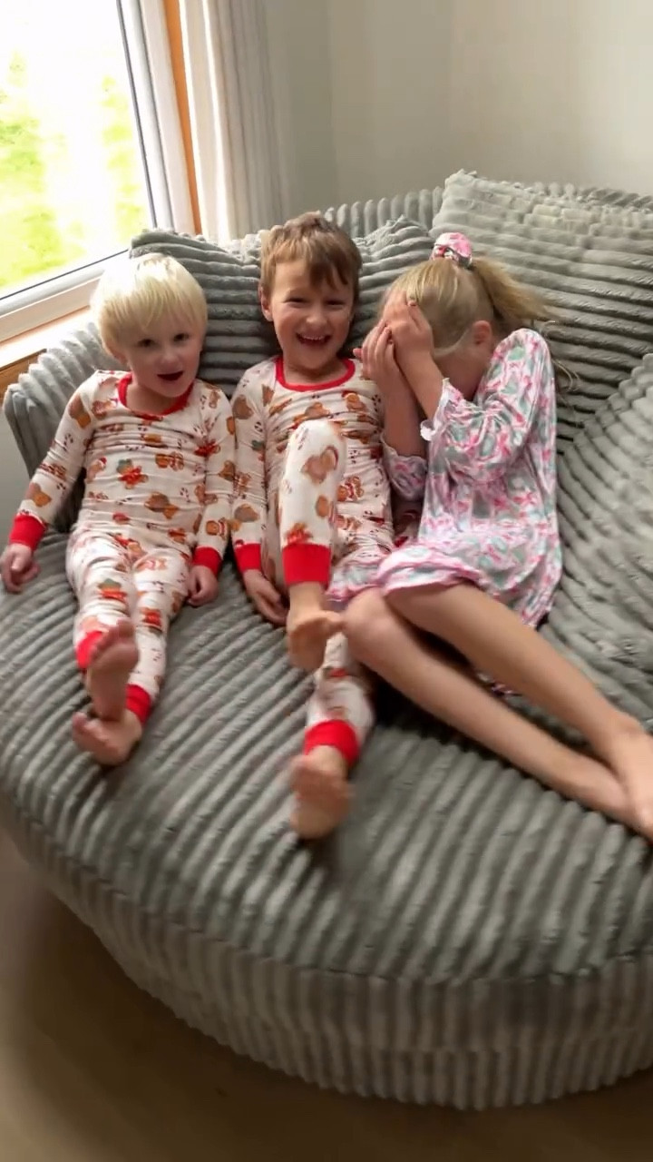 It’s Christmas PJ season — and we’re spinning into it! 🎅 These matching jammies from Caden Lane are soooo soft… But wait for it — we get to color them! 🎨 Coziest, cutest, and totally kid-approved — thanks, @cadenlane Before they sell out use my code KIERSTENP20 to save money at checkout. Link in bio 🎄🎁 #christmasmagic #christmaspjs #cadenlane