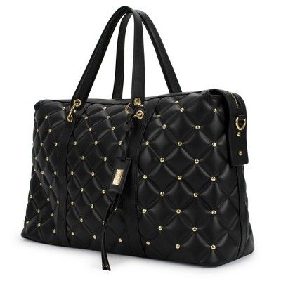 Badgley Mischka Quilted Travel Weekender Bag - Black | Target