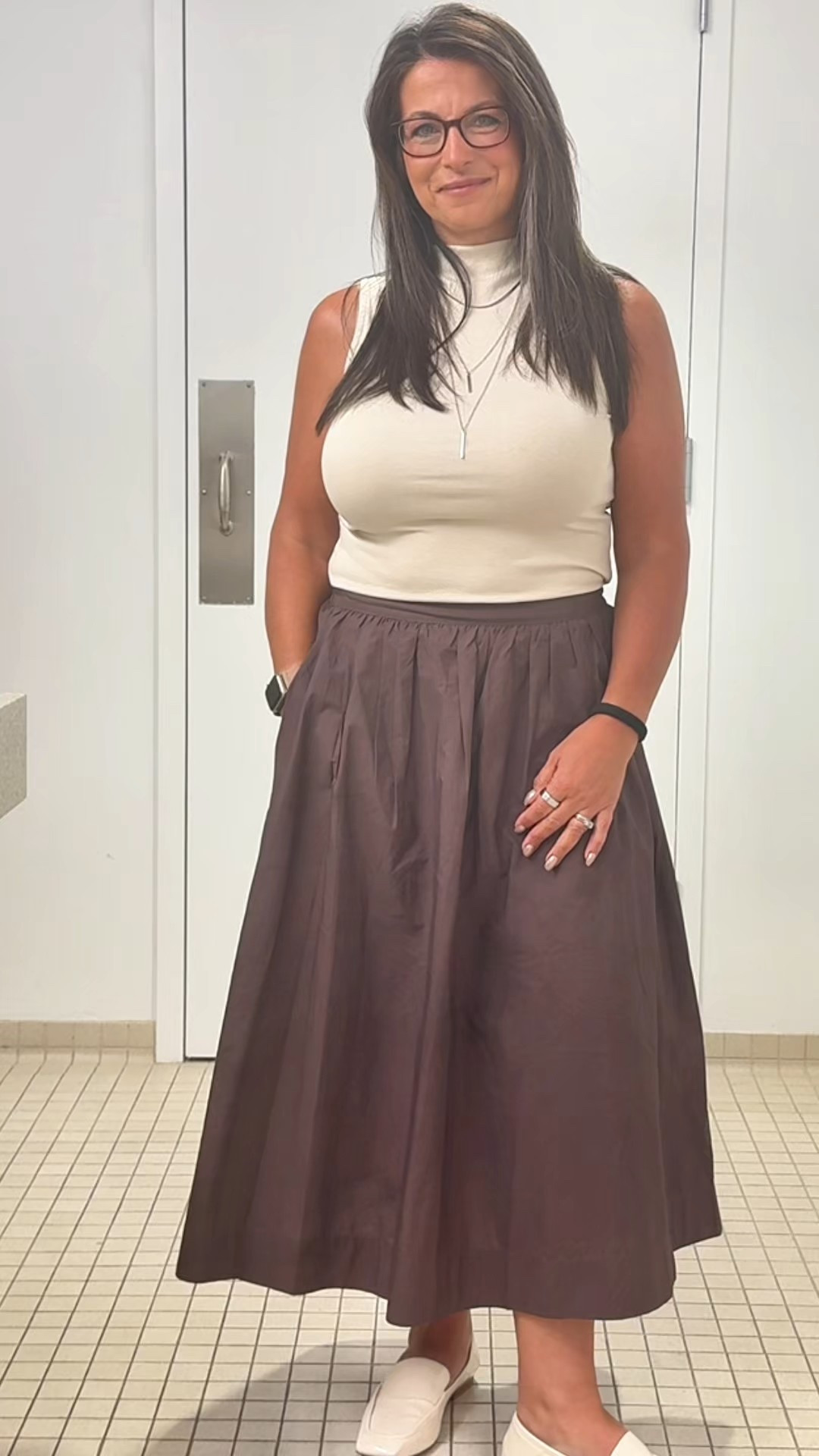 Happy Hump Day!!  I love this skirt (s), so flowy and full, so fun to wear, shoes run a bit small, need to wear a lot yo stretch out if you have wide feet like me.  Top is from Zara, high neck tank!  Hope everyone has had a good start to their week!! 

#LTKWorkwear #LTKOver40