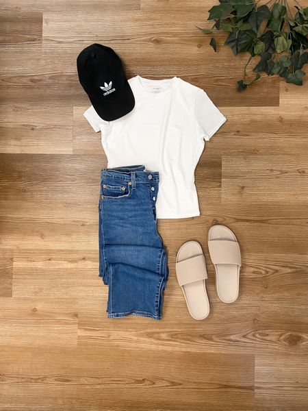 This t-shirt looks like a bodysuit when tucked in! Double layered t-shirt that’s not see through! Slides are soooo similar to the Lululemon slides!

#LTKstyletip #LTKfindsunder100 #LTKshoecrush