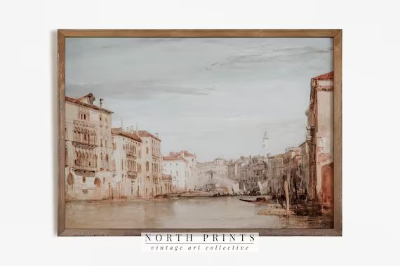 Vintage Venice Canal Painting | Antique Cityscape Print | Downloadable PRINTABLE #421 | Etsy (US)