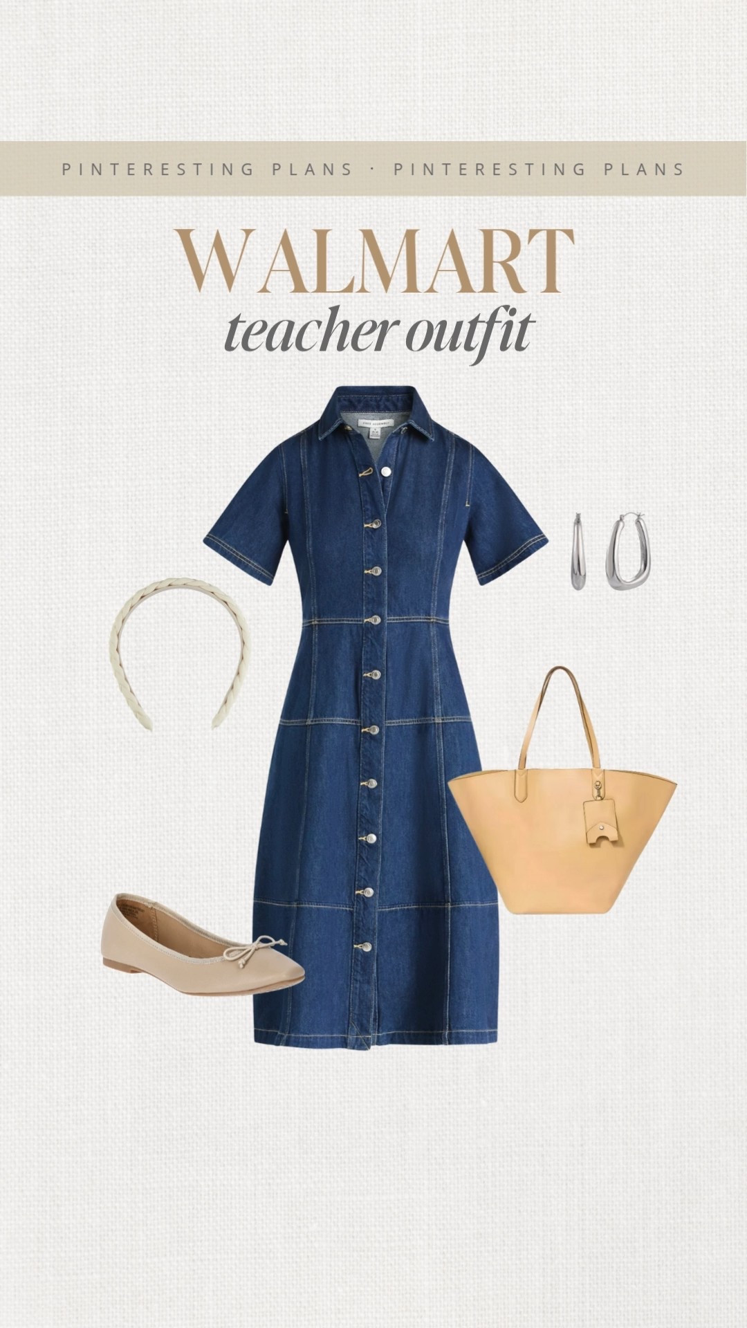 Walmart teacher outfit 🙌🏻🙌🏻

Denim dress, tote bag, flats,  fall transition work outfit 

#LTKSeasonal #LTKWorkwear #LTKStyleTip
