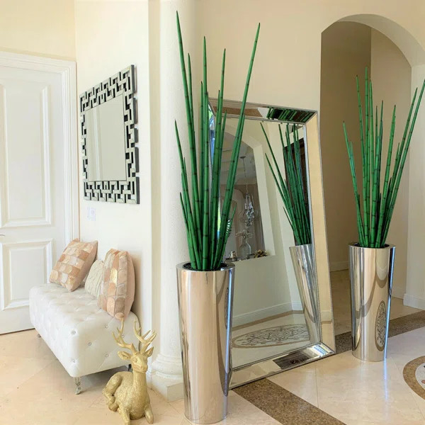 92'' Faux Snake Plant (Sansevieria) Plant in Metal Planter | Wayfair North America