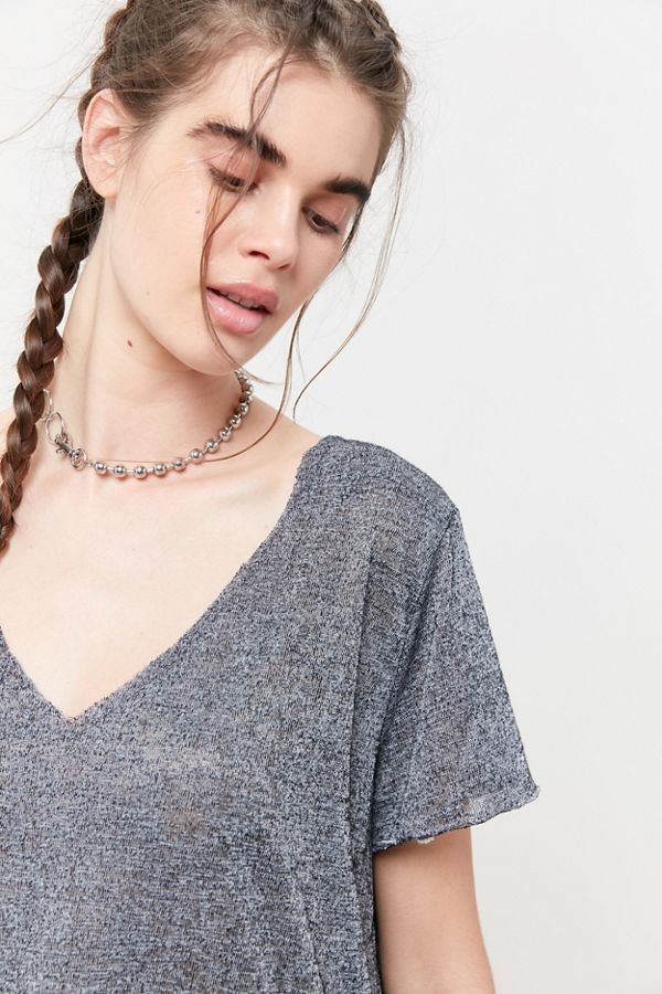 Project Social T Textured-Knit V-Neck Tee | Urban Outfitters (US and RoW)