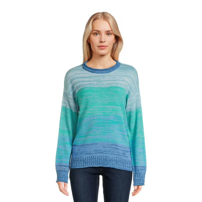 Time and Tru Women's Roll Neck Pullover Sweater, Midweight, Sizes XS-XXXL | Walmart (US)