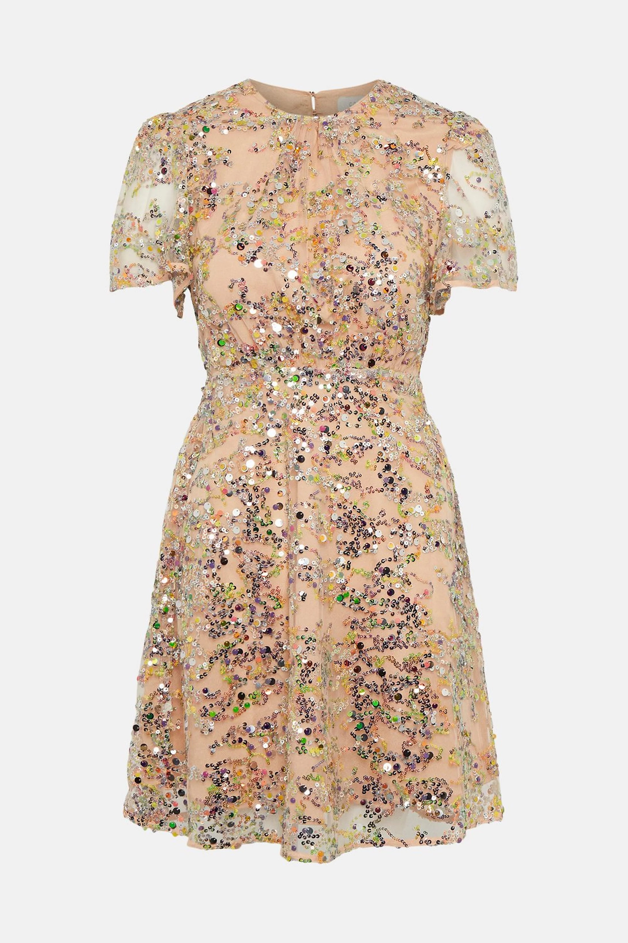Cluster Sequin Puff Sleeve Mini Dress | Coast (UK)