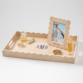 Montauk Raffia Scalloped Tray | Mark and Graham