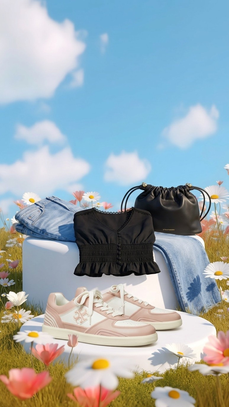 Sunday morning in a photo. ☁️🌼 Mixing elevated basics with these dreamy Tory Burch sneakers. This Strathberry bag is the "it" accessory for spring. Everything linked!

#LTKPetite #LTKgrwm #LTKootd