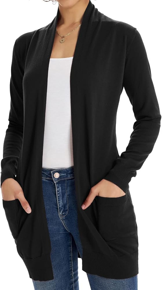 GRACE KARIN Women Lightweight Cardigan Sweaters with Pocket Long Sleeve Shrugs | Amazon (US)
