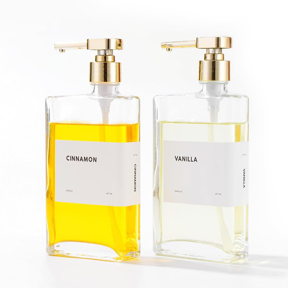 Glass Coffee Syrup Dispensers with Pumps, Syrup Bottles with Label Set - Essential Coffee Bar Acc... | Amazon (US)