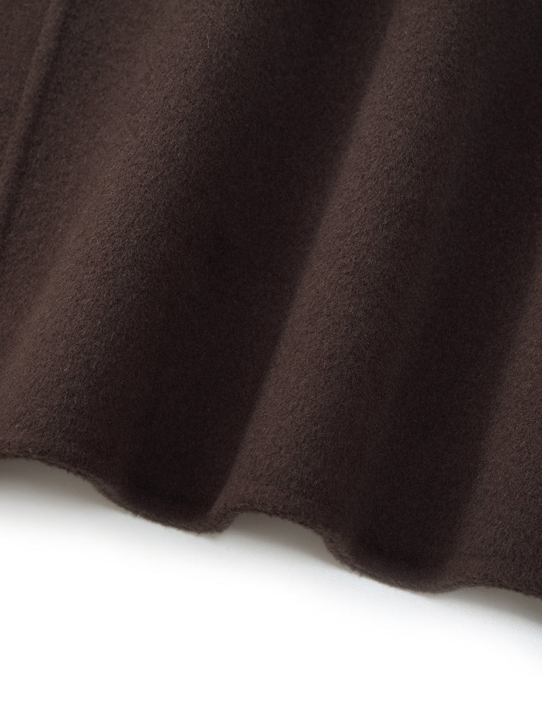 Cashmere Wool Blend Convertible Collar Women Wrap Coat | GOELIA